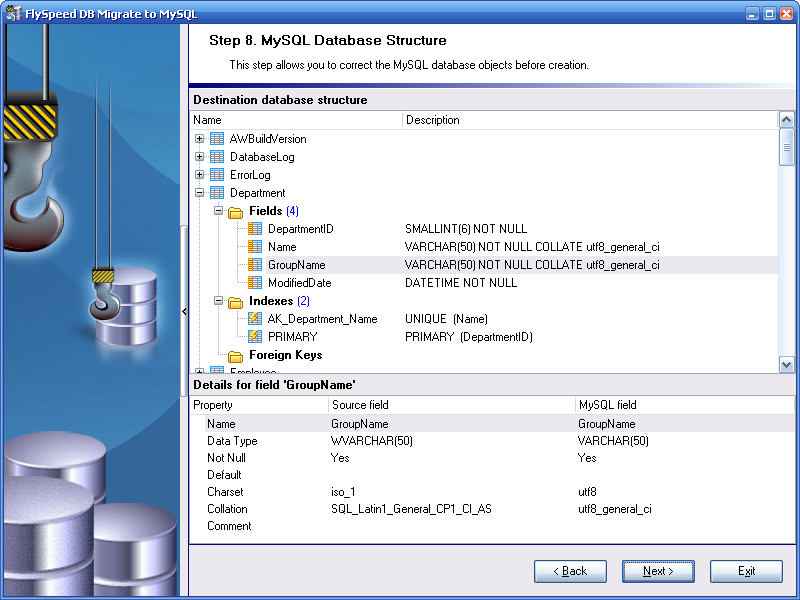 Fine Tuning of Result Database Structure