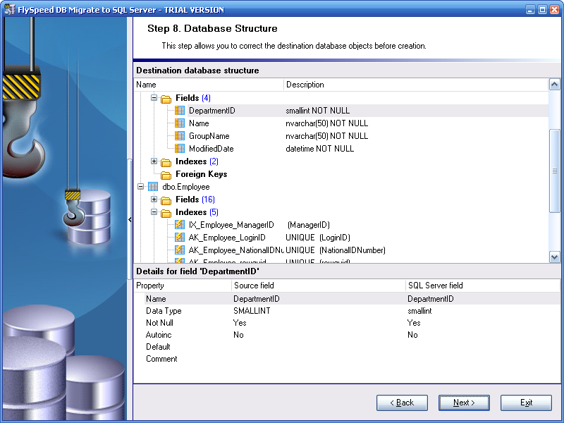 Fine Tuning of Result Database Structure