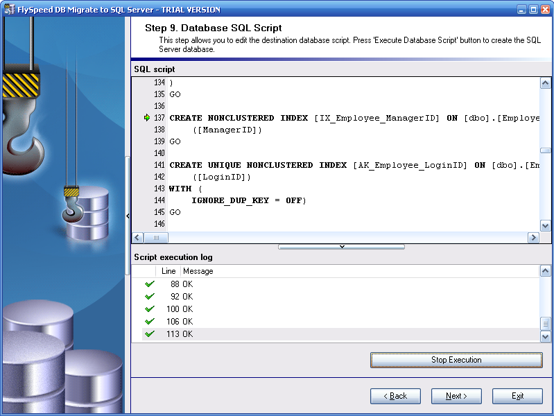 SQL Script Correction and Execution